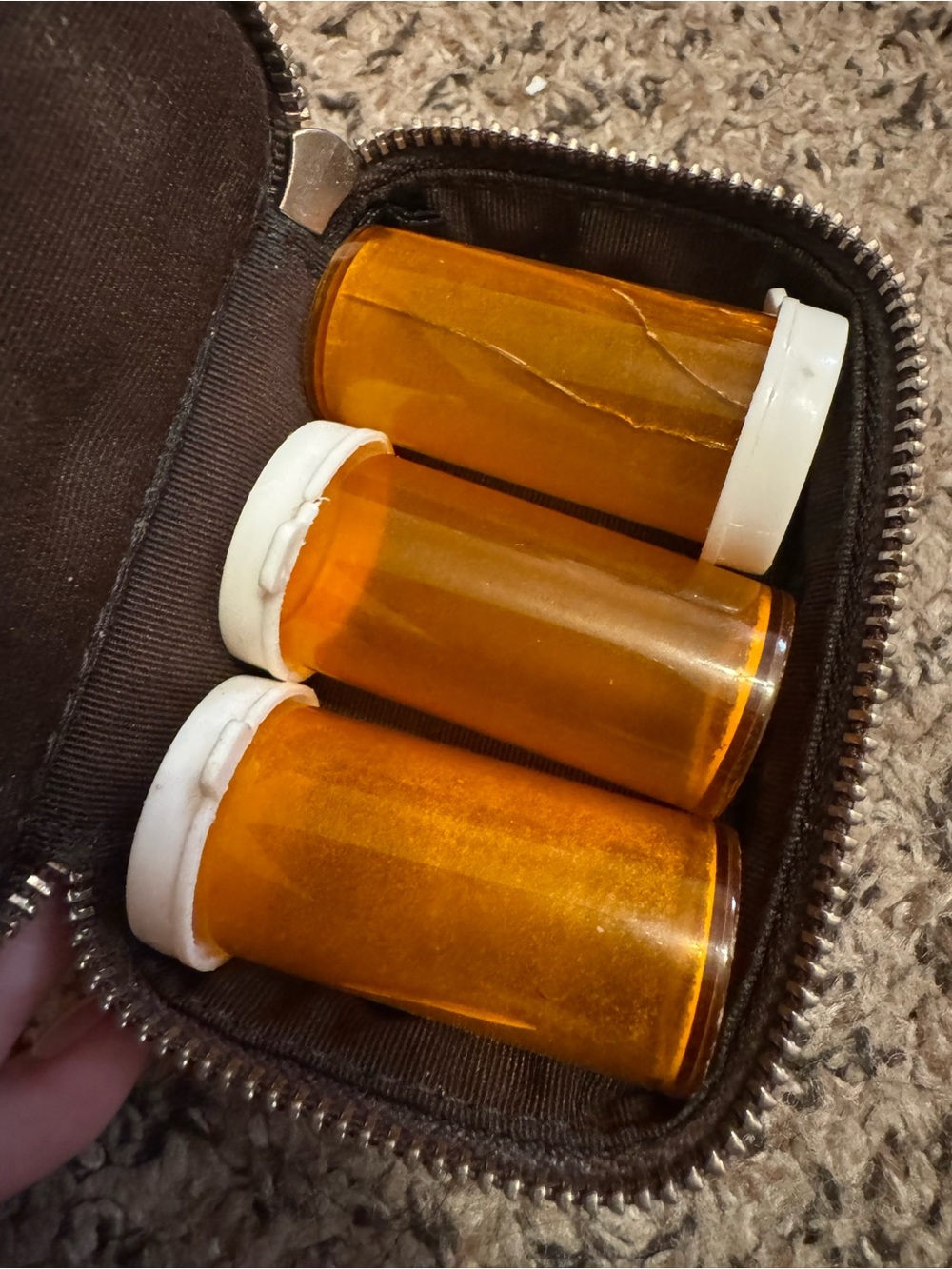 Coach Signature Pattern Small Zip Pouch with Medicine Bottles in Brown and Tan - Picture 3 of 3